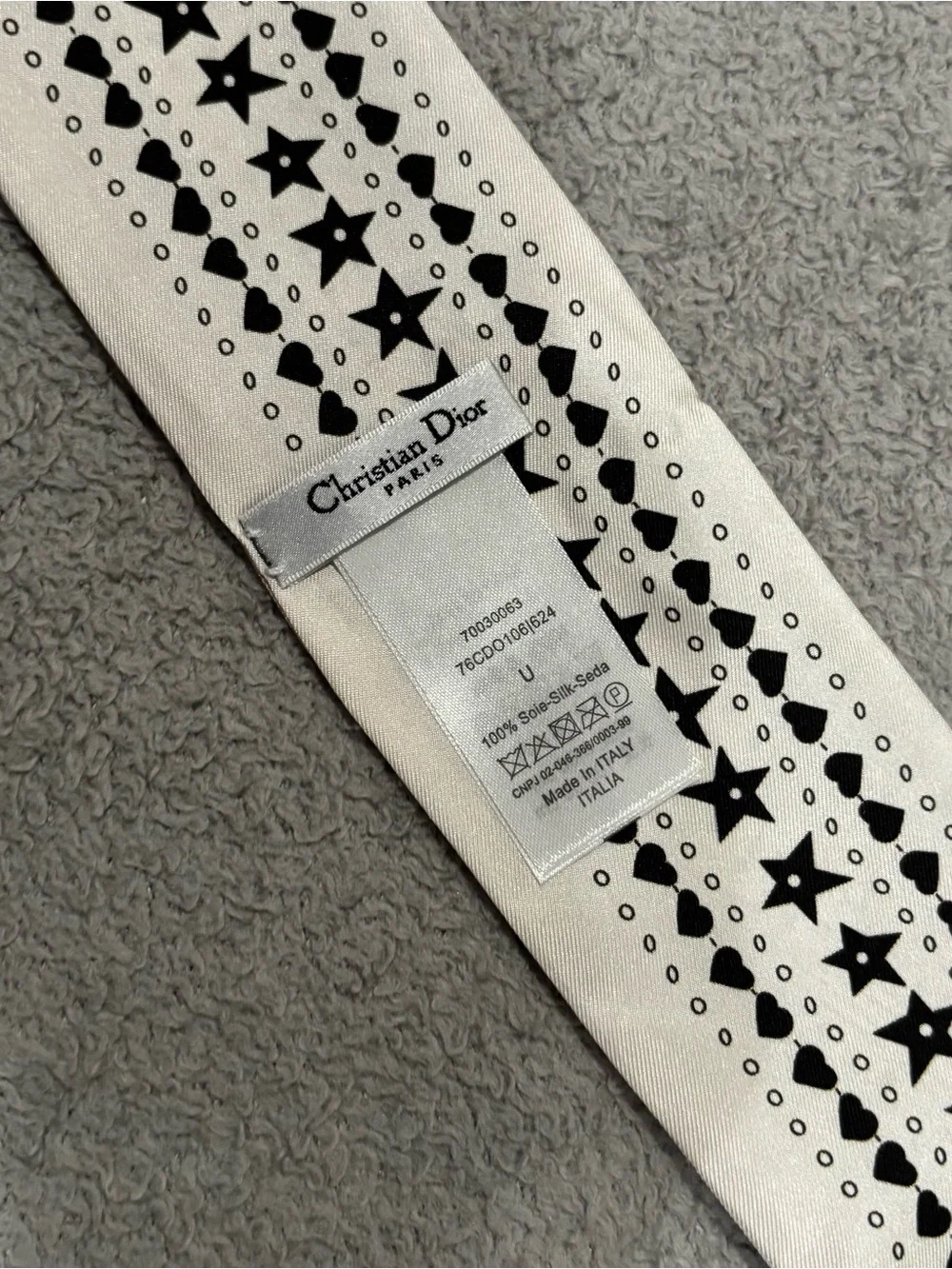 Christian Dior La Papesse Tarot Mitzah Scarf White Pink Bee Star Print